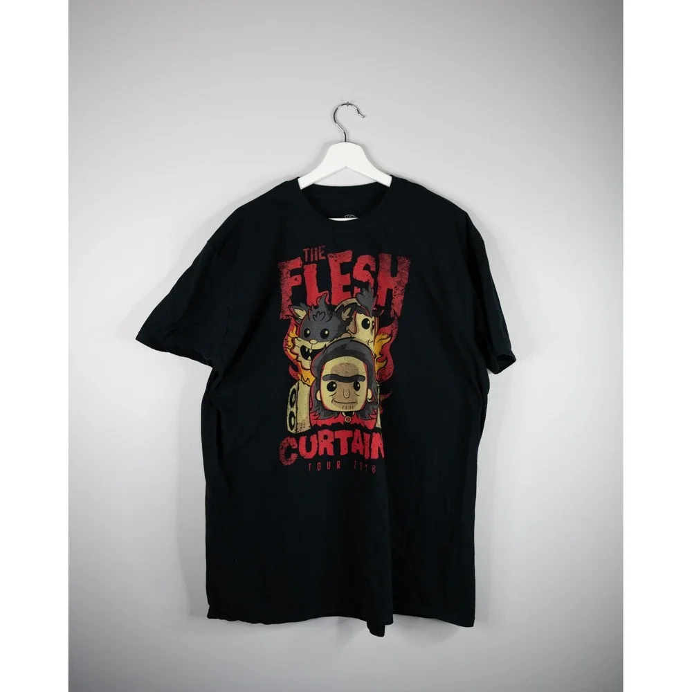 Funko Pop Tees Rick and Morty Mens 2XL Black The Flesh Curtains Tour‎ Shirt